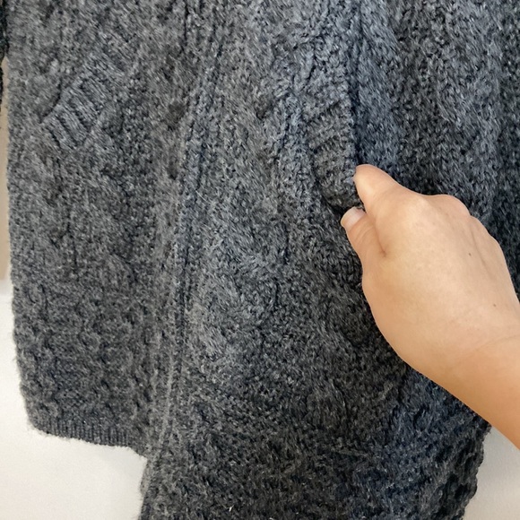 Blarney Woolen Mills Sweater Womens Small Gray Merino Wool Long Hooded Cardigan - Picture 9 of 15